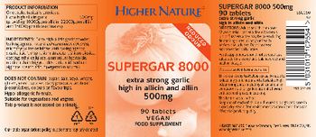 Higher Nature SuperGar 8000 500 mg - food supplement