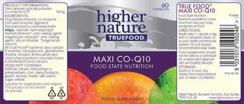 Higher Nature True Food Maxi Co-Q10 - food supplement