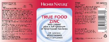 Higher Nature True Food Zinc - food supplement