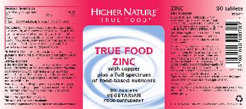 Higher Nature True Food Zinc - food supplement