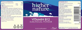 Higher Nature Vitamin B12 Sublingual Powder - food supplement