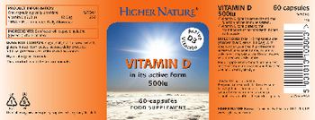 Higher Nature Vitamin D 500 IU - food supplement