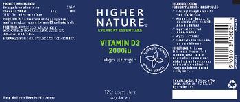 Higher Nature Vitamin D3 2000 IU - food supplement