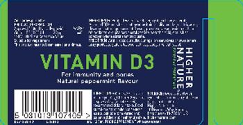 Higher Nature Vitamin D3 Natural Peppermint Flavour - food supplement with sweetener