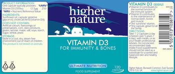 Higher Nature Vitamin D3 - food supplement