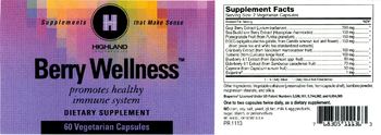 Highland Laboratories Berry Wellness - supplement