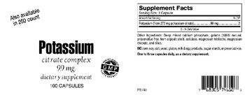 Highland Laboratories Potassium Citrate Complex 99 mg - supplement