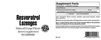 Highland Laboratories Resveratrol Lozenges Natural Grape Flavor - supplement
