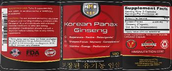 HMS Nutrition Heart Mind Soul Korean Panax Ginseng - supplement