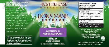 Host Defense Mushrooms Lion's Mane Extract - suplement