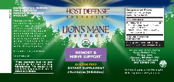 Host Defense Mushrooms Lion's Mane Extract - 