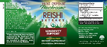 Host Defense Mushrooms Reishi Extract - supplement