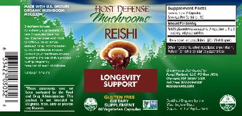 Host Defense Mushrooms Reishi - supplement