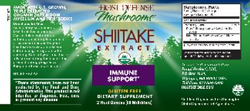 Host Defense Mushrooms Shiitake Extract - supplement