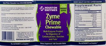 Houston Enzymes Zyme Prime Chewable Pomegranate Raspberry - supplement