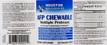 Houston Nutraceuticals AFP Chewable Multiple Protease - supplement