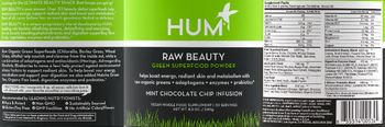 HUM Raw Beauty Mint Chocolate Chip Infusion - vegan whole food supplement