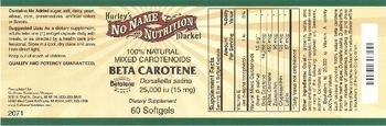 Hurley's No Name Nutrition Market 100% Natural Mixed Carotenoids Beta Carotene - supplement