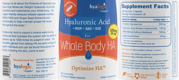 Hyalogic Optimize HA - supplement