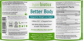 Hyperbiotics Better Body - natural probiotic supplement