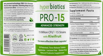 Hyperbiotics PRO-15 Advanced Strength - natural probiotic supplement
