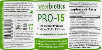Hyperbiotics PRO-15 - natural probiotic supplement