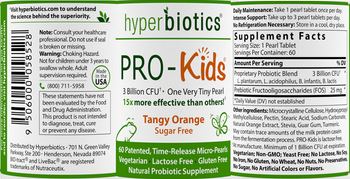 Hyperbiotics PRO-Kids Tangy Orange - natural probiotic supplement