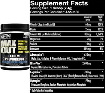 Ifn Iforce Nutrition Max Out Blueberry Pomegranate - supplement