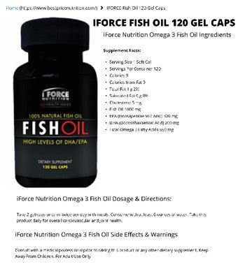 Iforce Nutrition Fish Oil - supplement