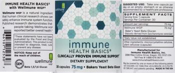 Immune Health Basics Bakers Yeast Beta Glucan 75 mg - supplement