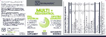 Immunotec Multi + Resveratrol - supplement
