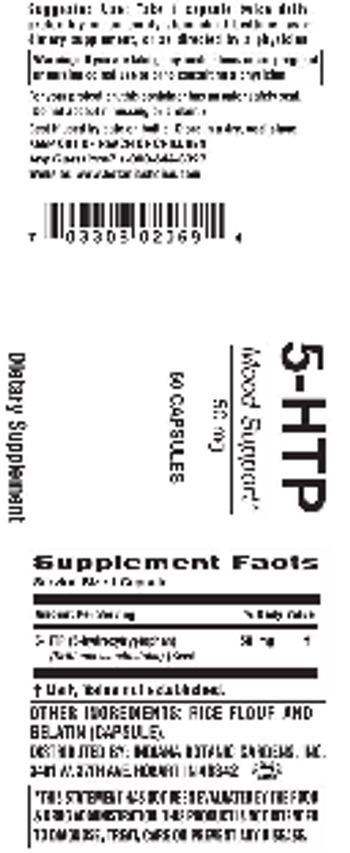 Indiana Botanic Gardens 5-HTP 50 mg - supplement