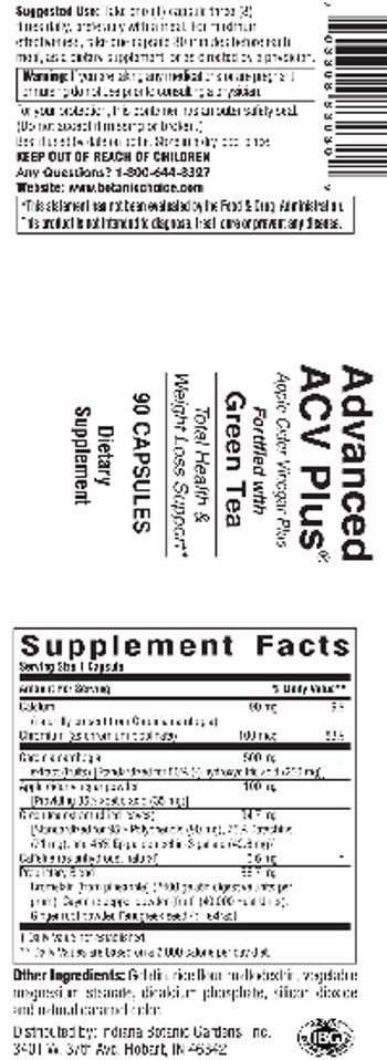 Indiana Botanic Gardens Advanced ACV Plus - supplement