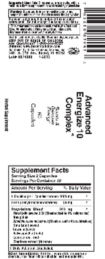 Indiana Botanic Gardens Advanced Energize 10 Complex - herbal supplement