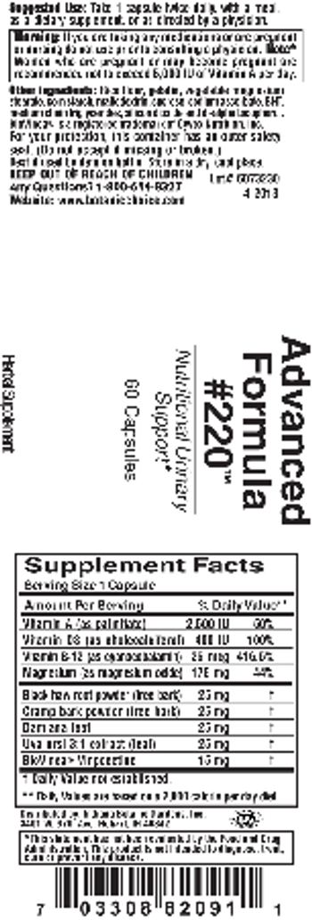 Indiana Botanic Gardens Advanced Formula #220 - herbal supplement