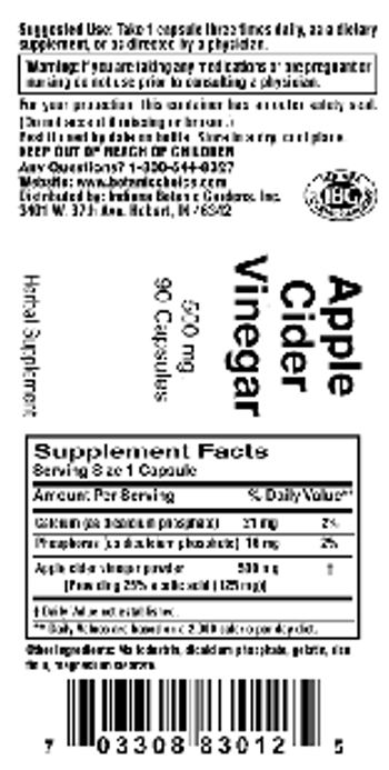 Indiana Botanic Gardens Apple Cider Vinegar 500 mg - herbal supplement