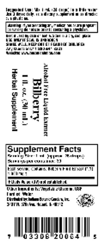Indiana Botanic Gardens Bilberry - herbal supplement