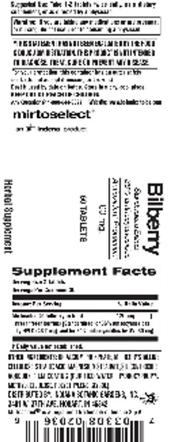Indiana Botanic Gardens Bilberry 60 mg - herbal supplement