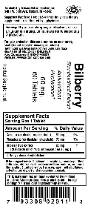 Indiana Botanic Gardens Bilberry Standardized Extract - herbal supplement