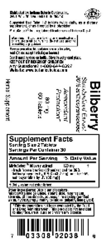 Indiana Botanic Gardens Bilberry - herbal supplement