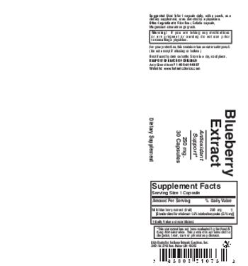 Indiana Botanic Gardens Blueberry Extract 250 mg - supplement