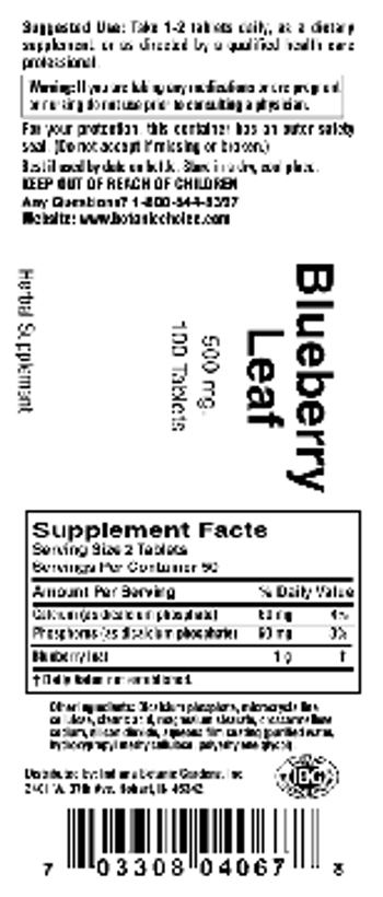 Indiana Botanic Gardens Blueberry Leaf 500 mg - herbal supplement