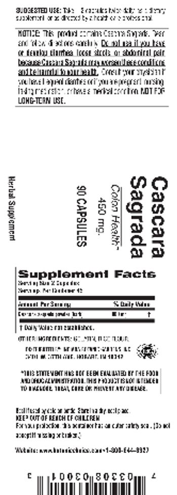 Indiana Botanic Gardens Cascara Sagrada 450 mg - herbal supplement