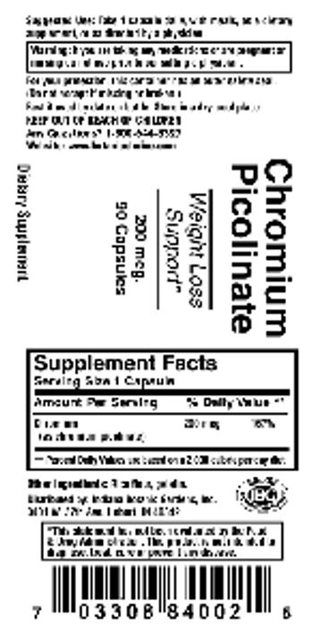 Indiana Botanic Gardens Chromium Picolinate 200 mcg - supplement