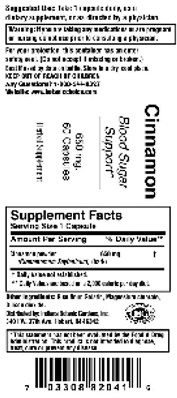 Indiana Botanic Gardens Cinnamon 650 mg - herbal supplement