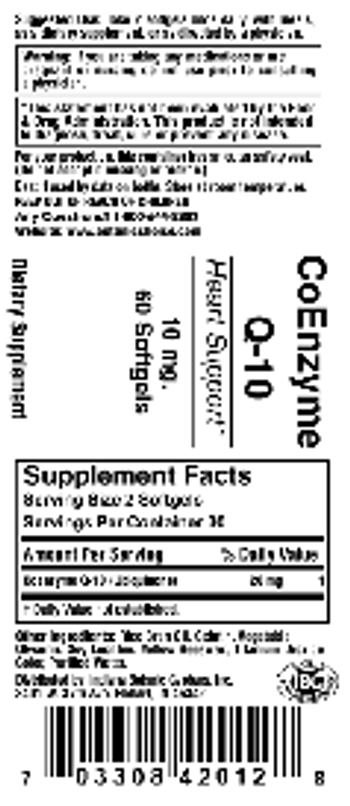 Indiana Botanic Gardens CoEnzyme Q-10 - this statement has not been evaluated by the food drug administration this product is not intended t