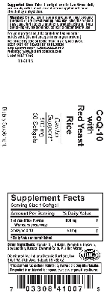 Indiana Botanic Gardens CoQ-10 With Red Yeast Rice - supplement