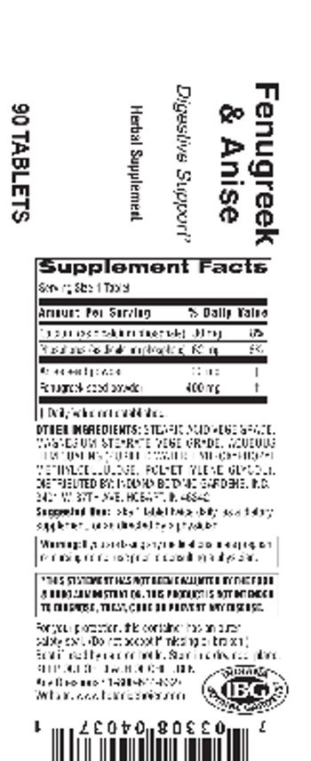 Indiana Botanic Gardens Fenugreek & Anise - herbal supplement