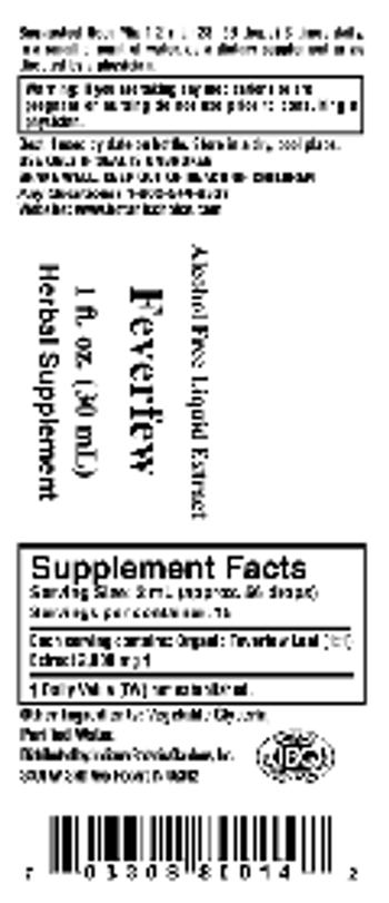 Indiana Botanic Gardens Feverfew - herbal supplement