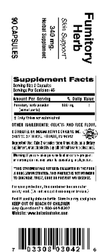 Indiana Botanic Gardens Fumitory Herb 340 mg. - herbal supplement